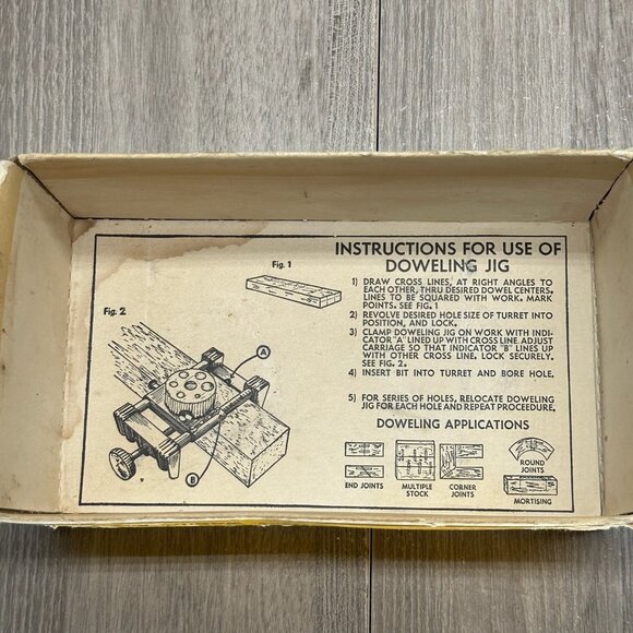 Vintage General Doweling Jig Original Box With Manual No. 840 USA Made Carpentry - Picture 13 of 16